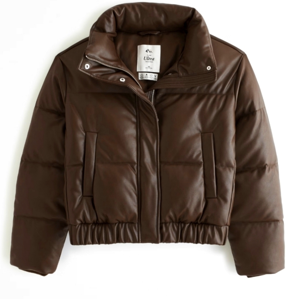 Abercrombie Vegan Leather Mini Ultra Puffer